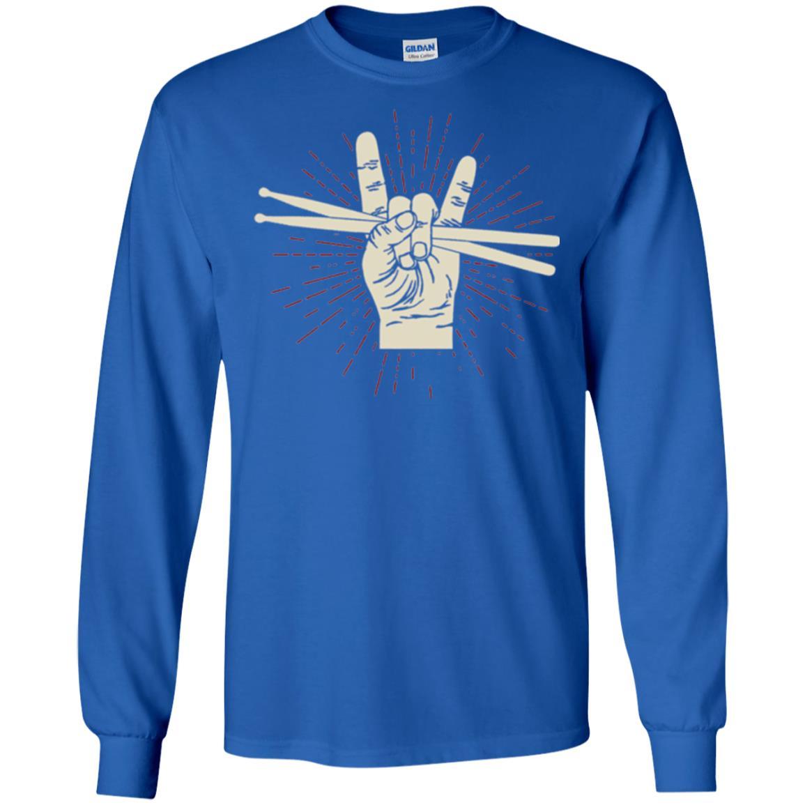 Drummer T-shirt Drumsticks Percussion Rock Royal
