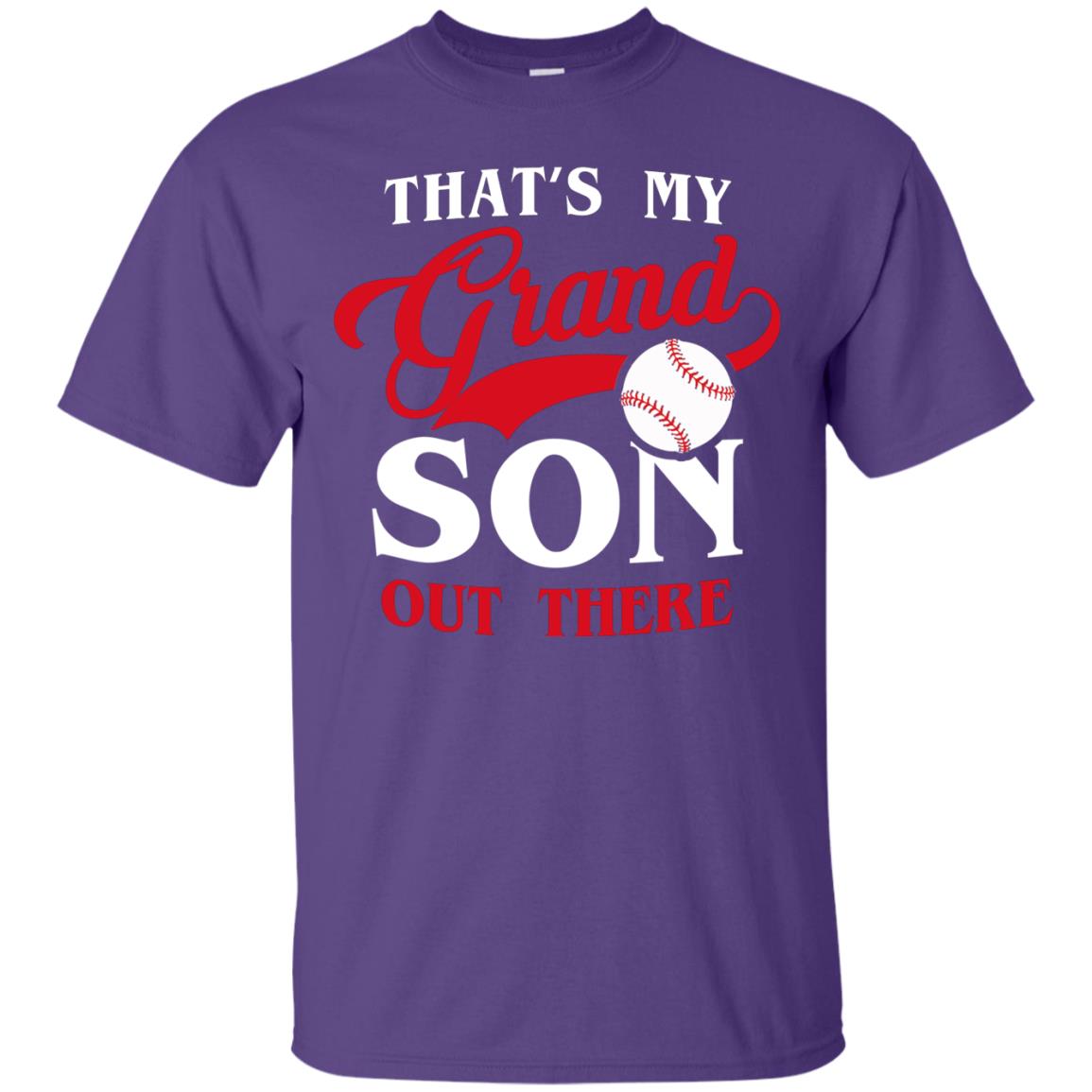 That_s My Grand Son Out There Baseball T-shirt For Grandpa Purple