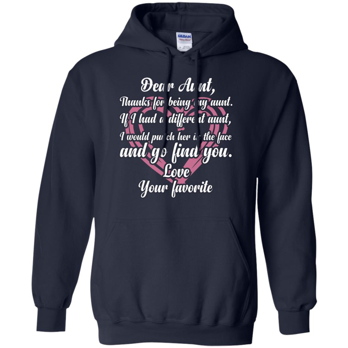 Dear Aunt Thank For Being My Aunt Family T-shirt Navy
