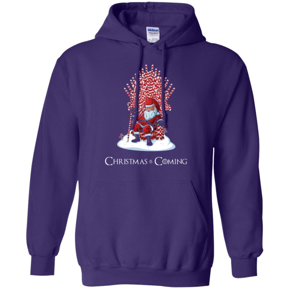 Funny Christmas T-shirt Santa Candy Cane Throne Purple