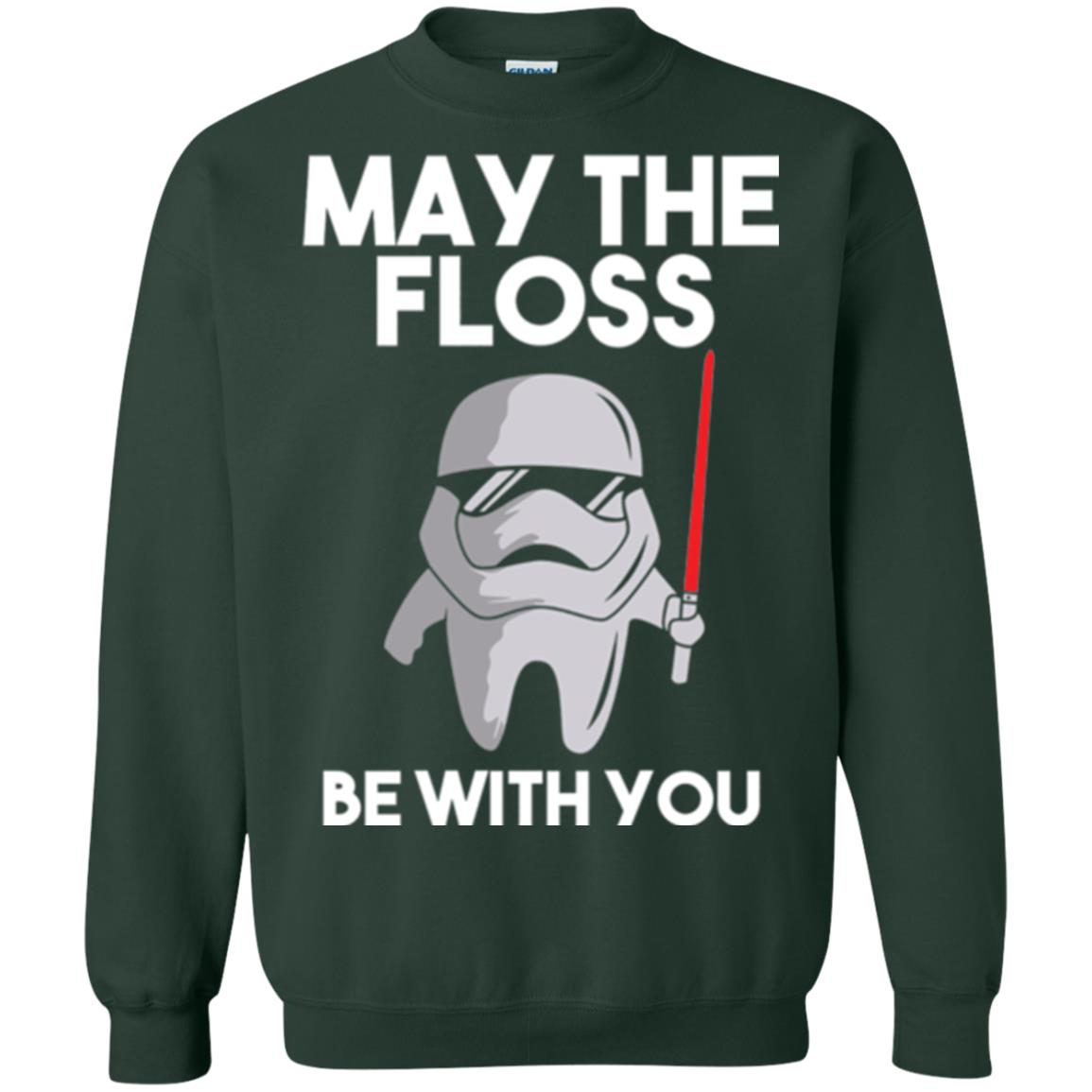 Dentist T-shirt May The Floss Be With You T-shirt Forest Green