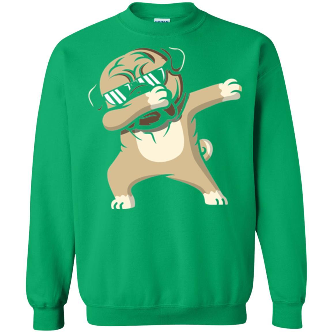 Dog Lover T-shirt Dabbing Pug T-shirt Irish Green