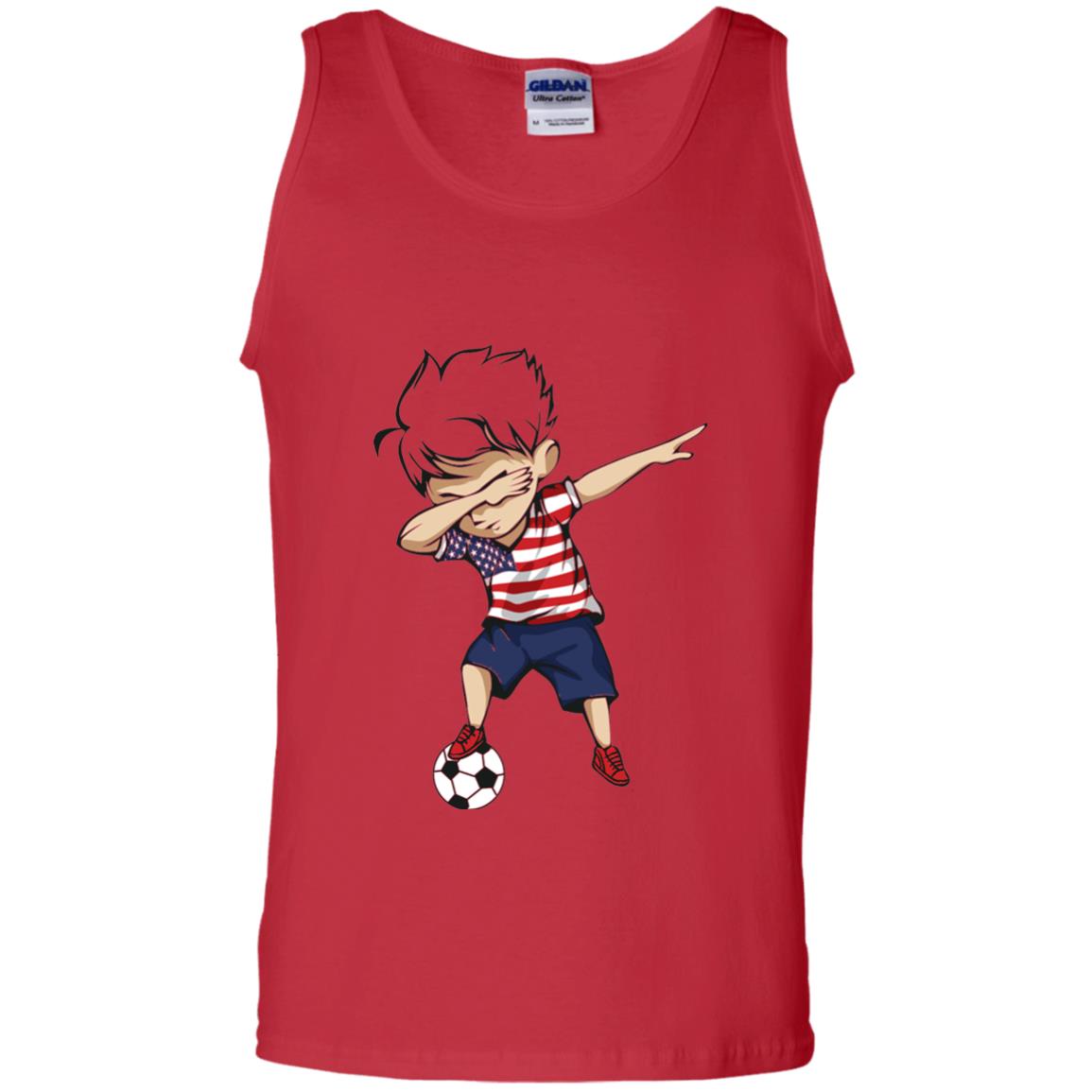 Dabbing Soccer Boy United States Jersey Shirt Usa Football Red