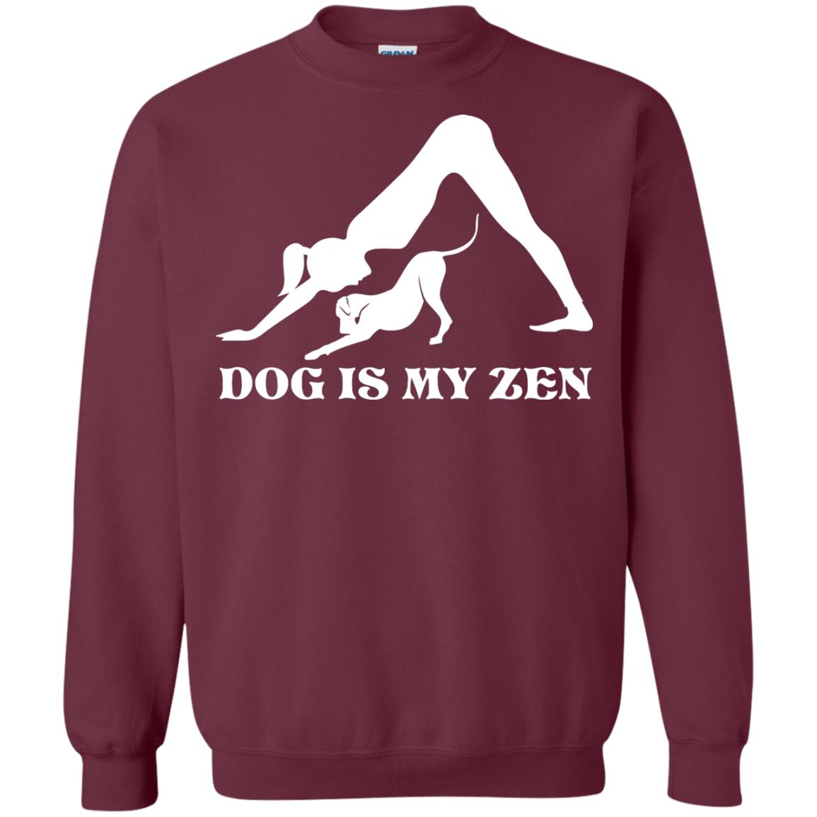 Yoga Dog T-shirt Dog Is My Zen Maroon