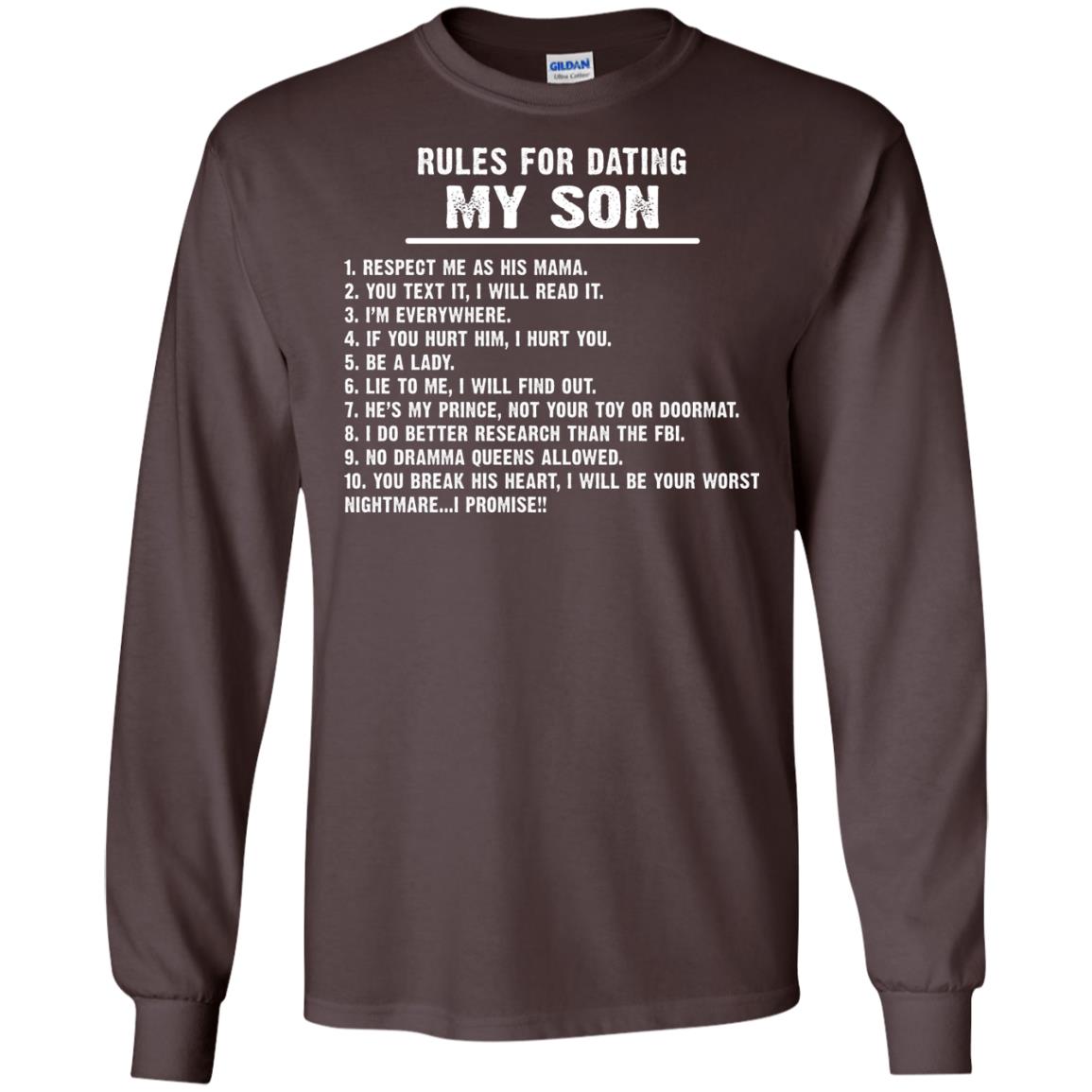 Rules For Dating My Son Daddy Shirt Dark Chocolate