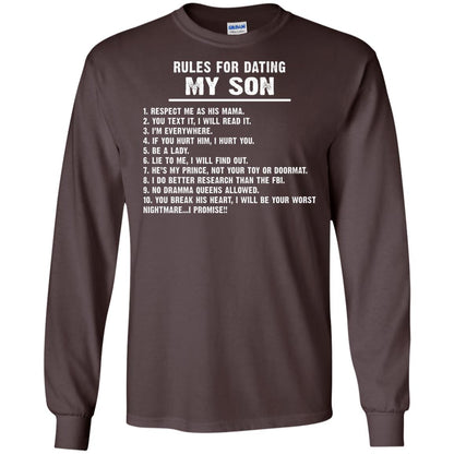 Rules For Dating My Son Daddy Shirt Dark Chocolate