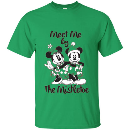 Christmas T-shirt Meet Me By Mistletoe Irish Green