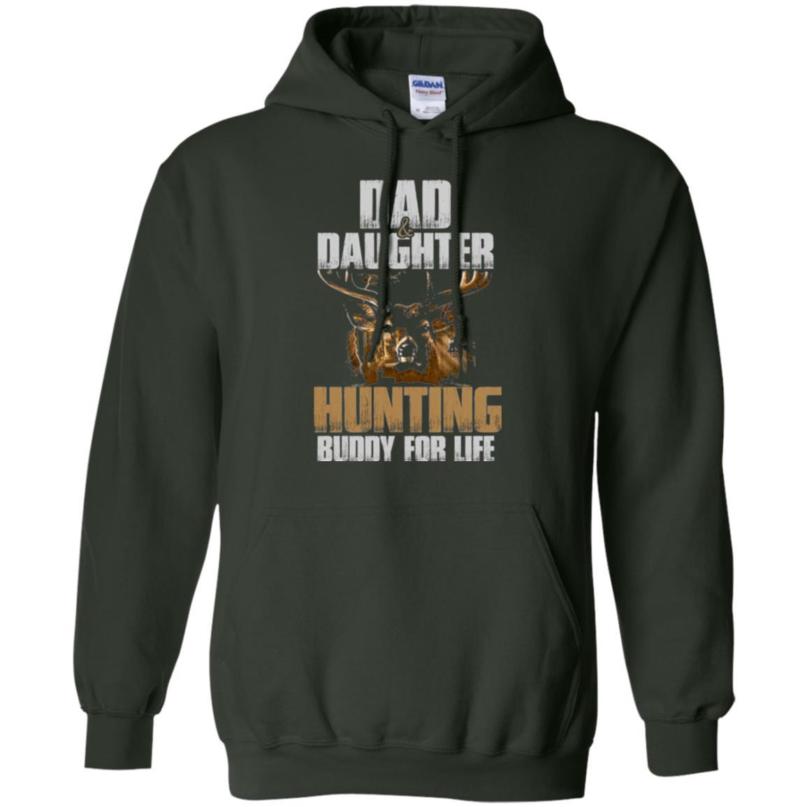 Family Christmas T-shirt Dad And Daughter Hunting Buddy For Life Forest Green