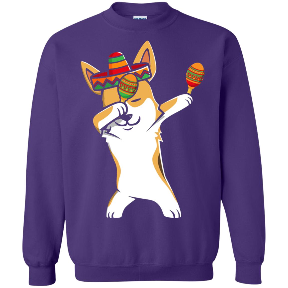 Dabbing Corgi Funny Cinco De Mayo T-shirt Purple