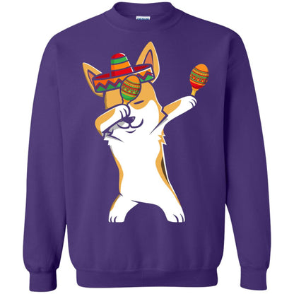 Dabbing Corgi Funny Cinco De Mayo T-shirt Purple