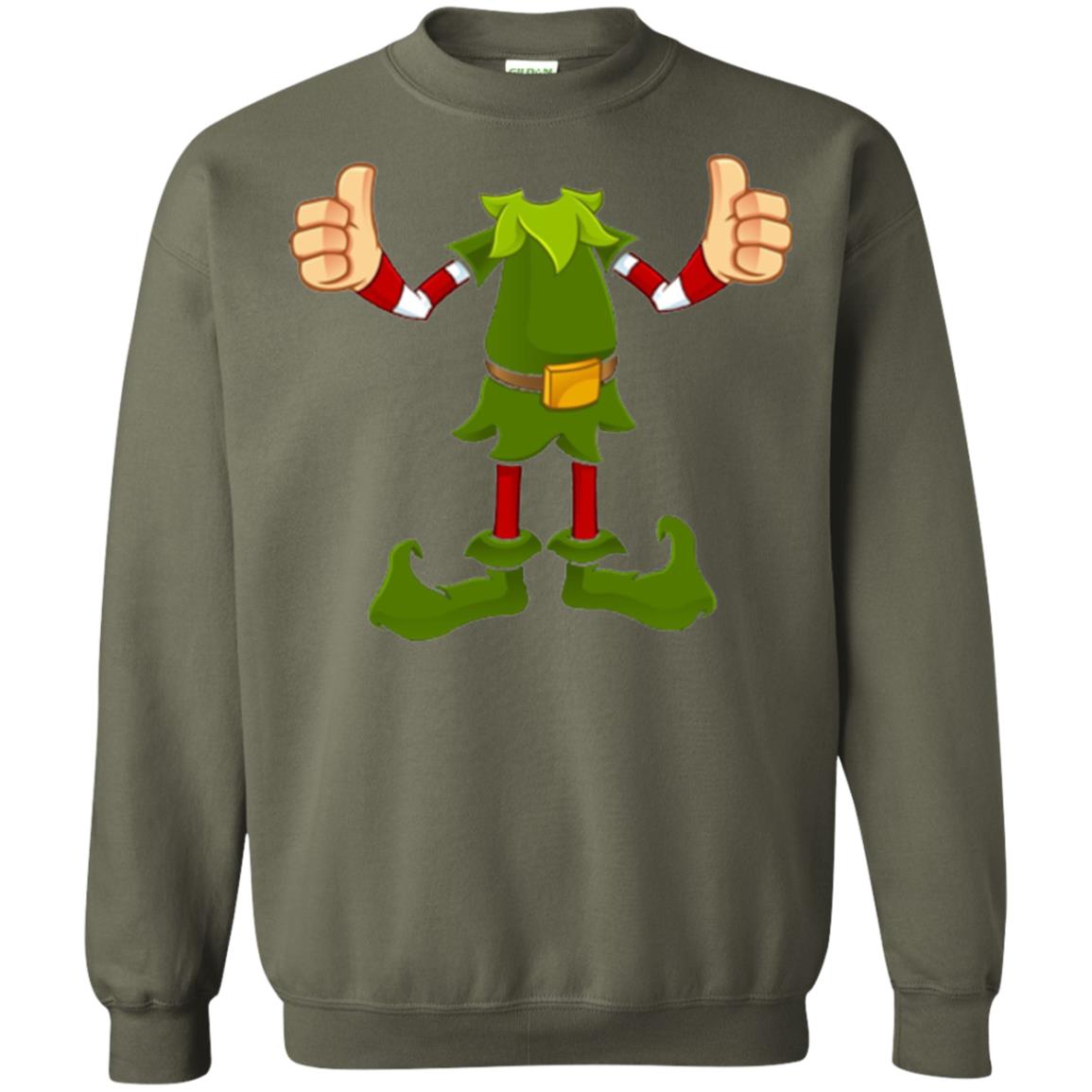 Chirstmas T-shirt Funny Elf Military Green