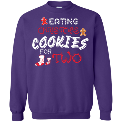 Christmas T-shirt Eating Christmas Cookies For Two Purple