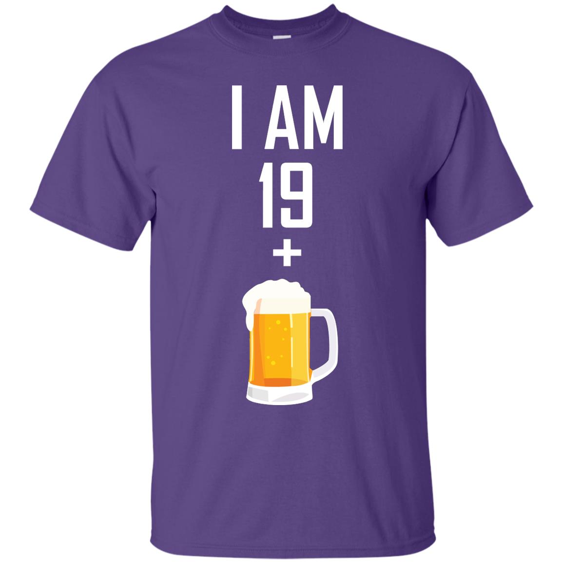 I Am 19 Plus 1 Beer 20th Birthday Shirt Purple