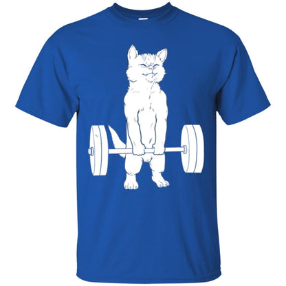 Gymming Lovers T-shirt Cat Deadlift Powerlifting Royal