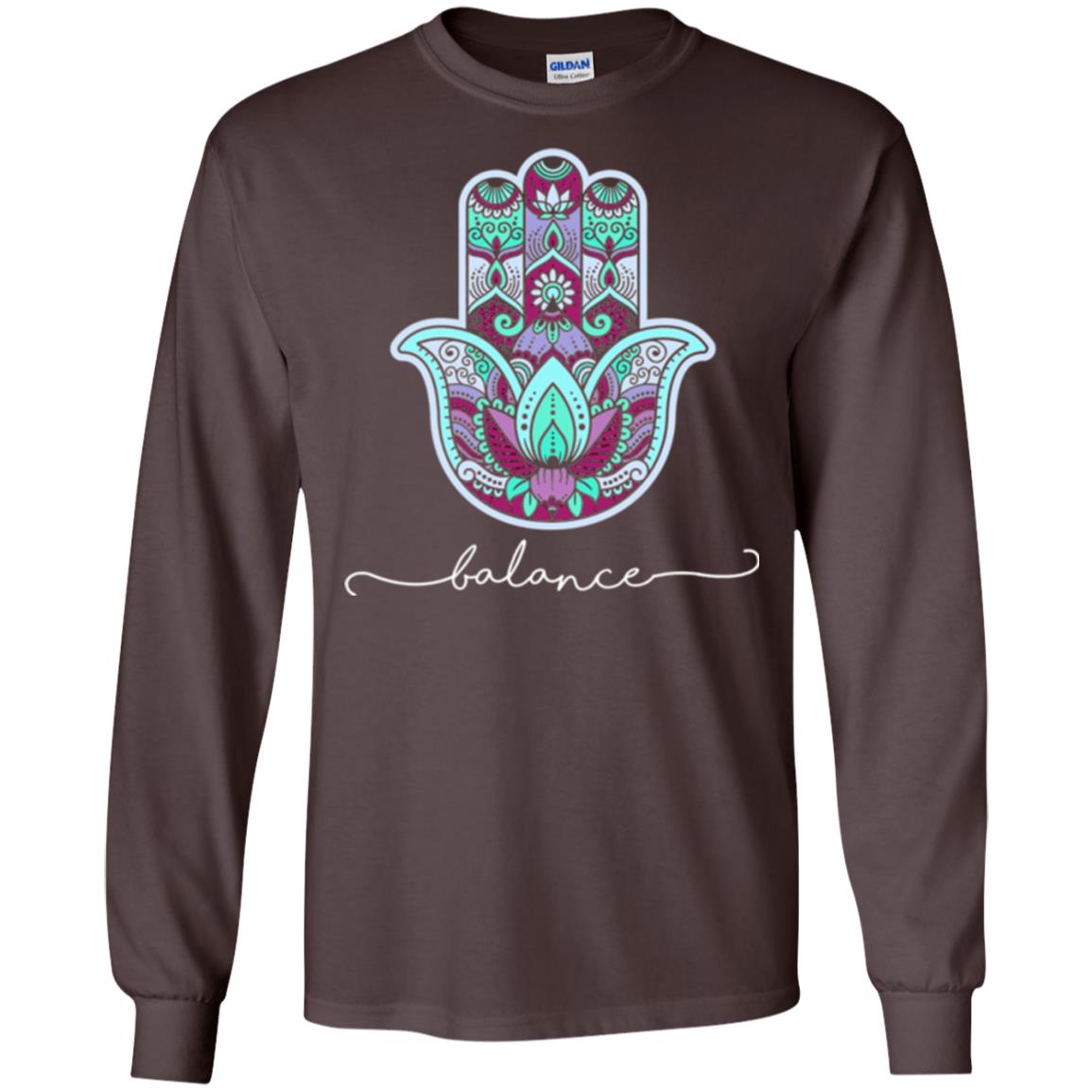 Balance Yoga Gym Hamsa T-shirt Dark Chocolate