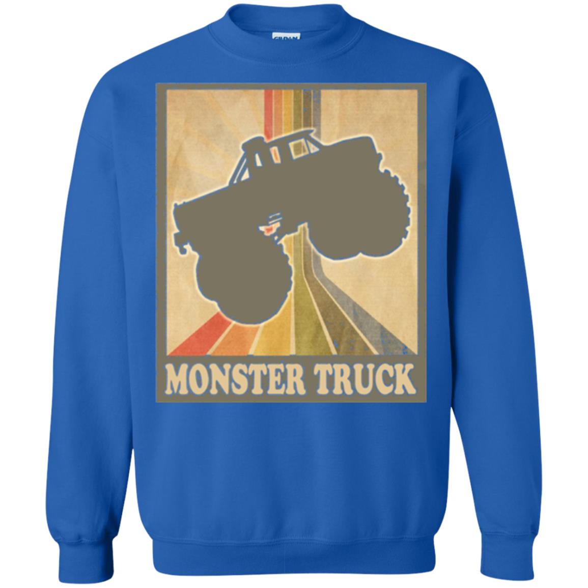 Vintage Big Size Truck Tee Retro Monster Truck T Shirt Royal