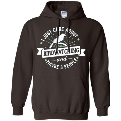 Birdwatching T-shirt I Just Care About Birdwatching Dark Chocolate