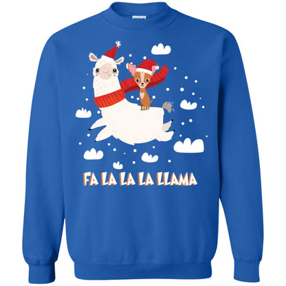 Fa La La La Llama With Chihuahua X-mas Gift Shirt Royal