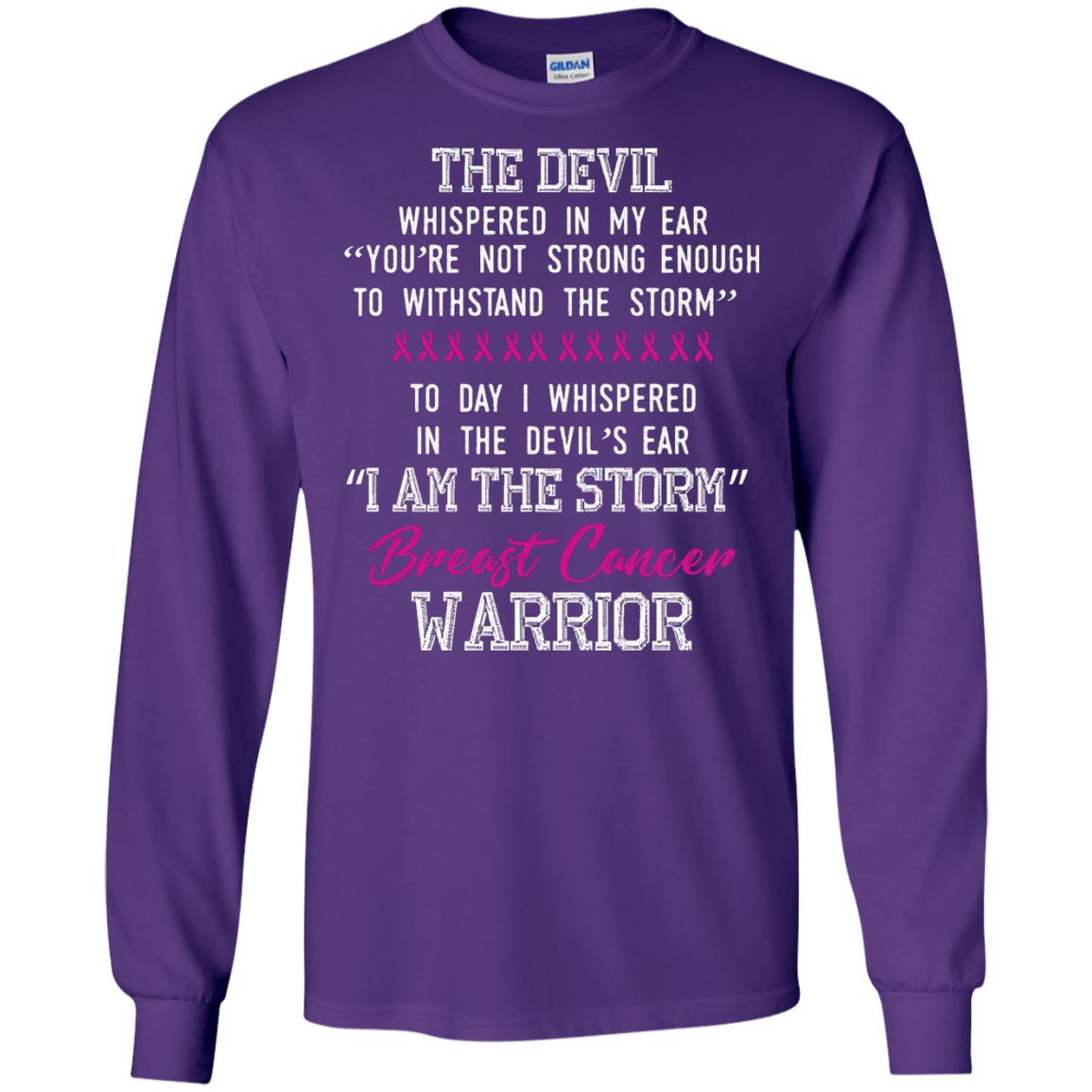 Breast Cancer Warrior T-shirt I Am The Storm Breast Cancer Warrior With Pink Ribbons Purple