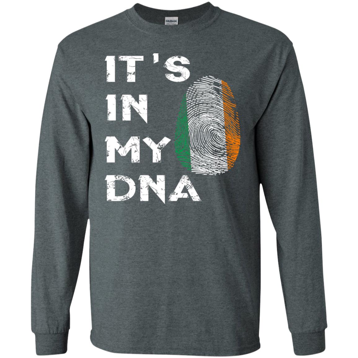 It's In My Dna Fingerprint Irish Ireland Gift Shirt Dark Heather