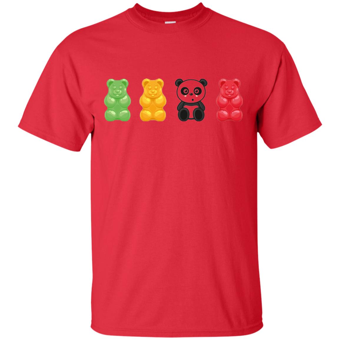 Bear Lover T-shirt Cute Panda Candy Bear Red
