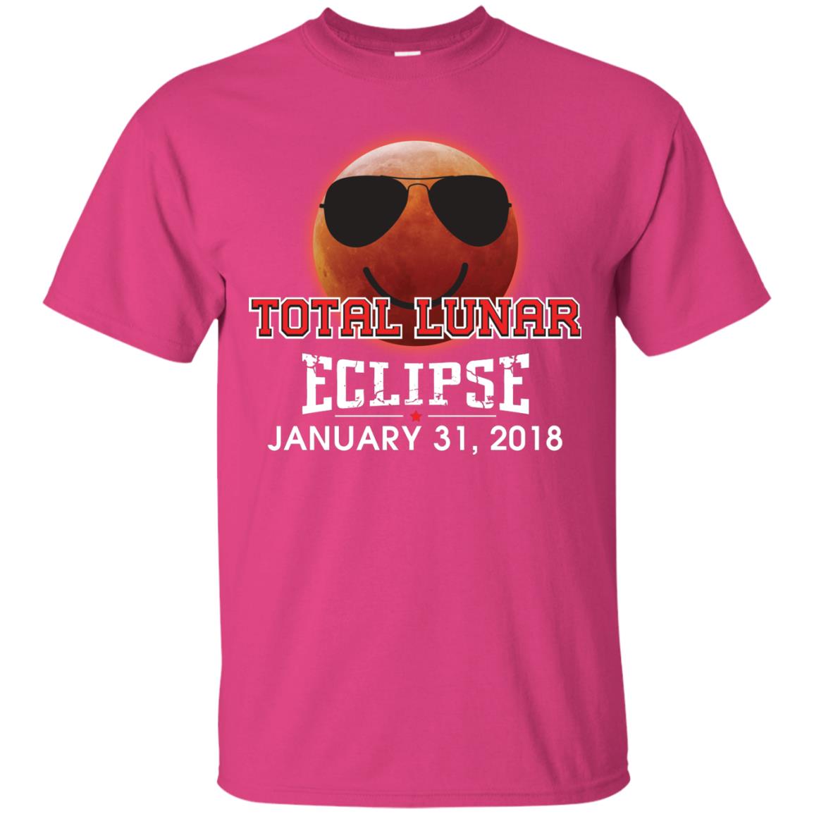 Blood Moon T-shirt Total Lunar Eclipse January 31. 2018 Heliconia