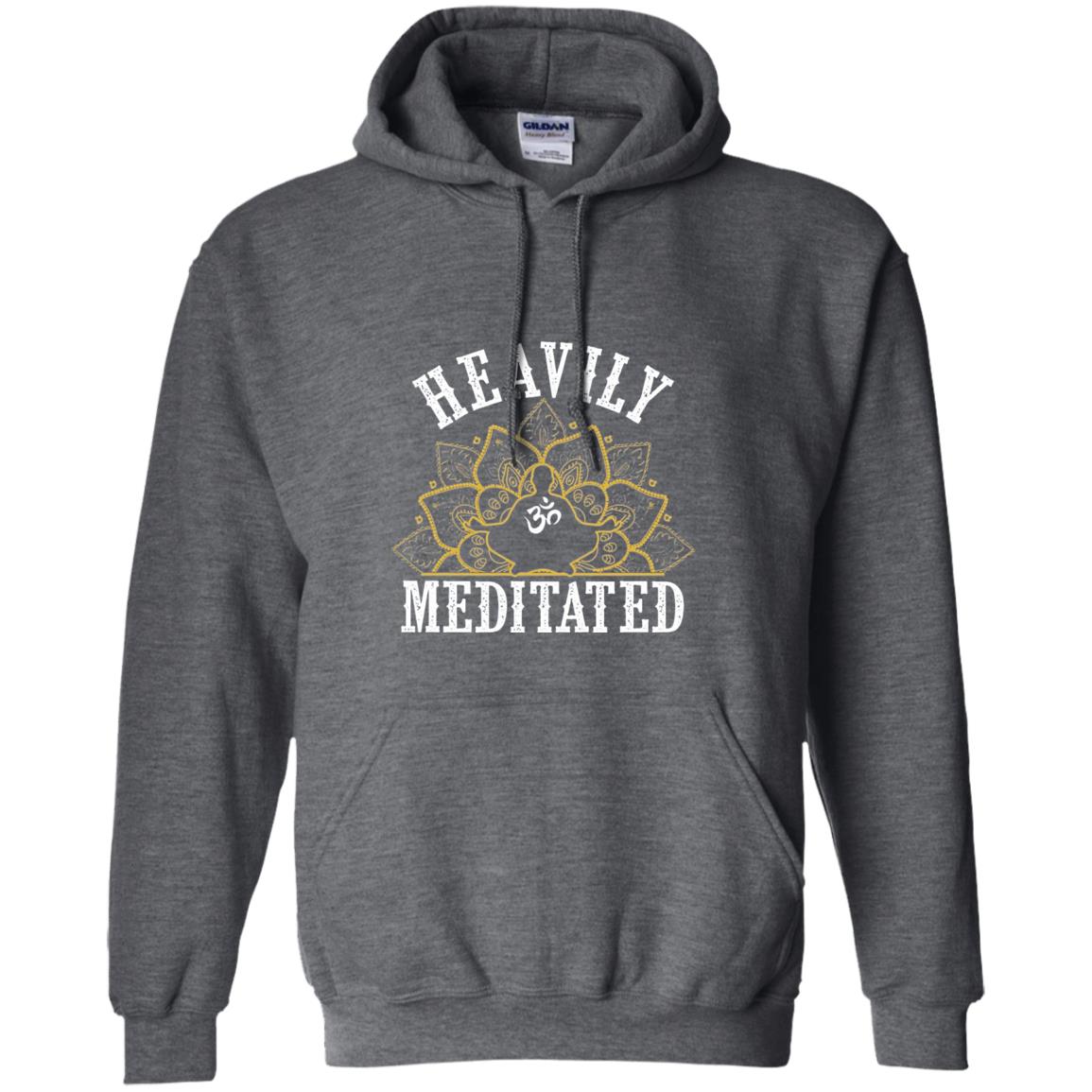 Funny Heavily Meditated Yoga Meditation T-shirt Dark Heather