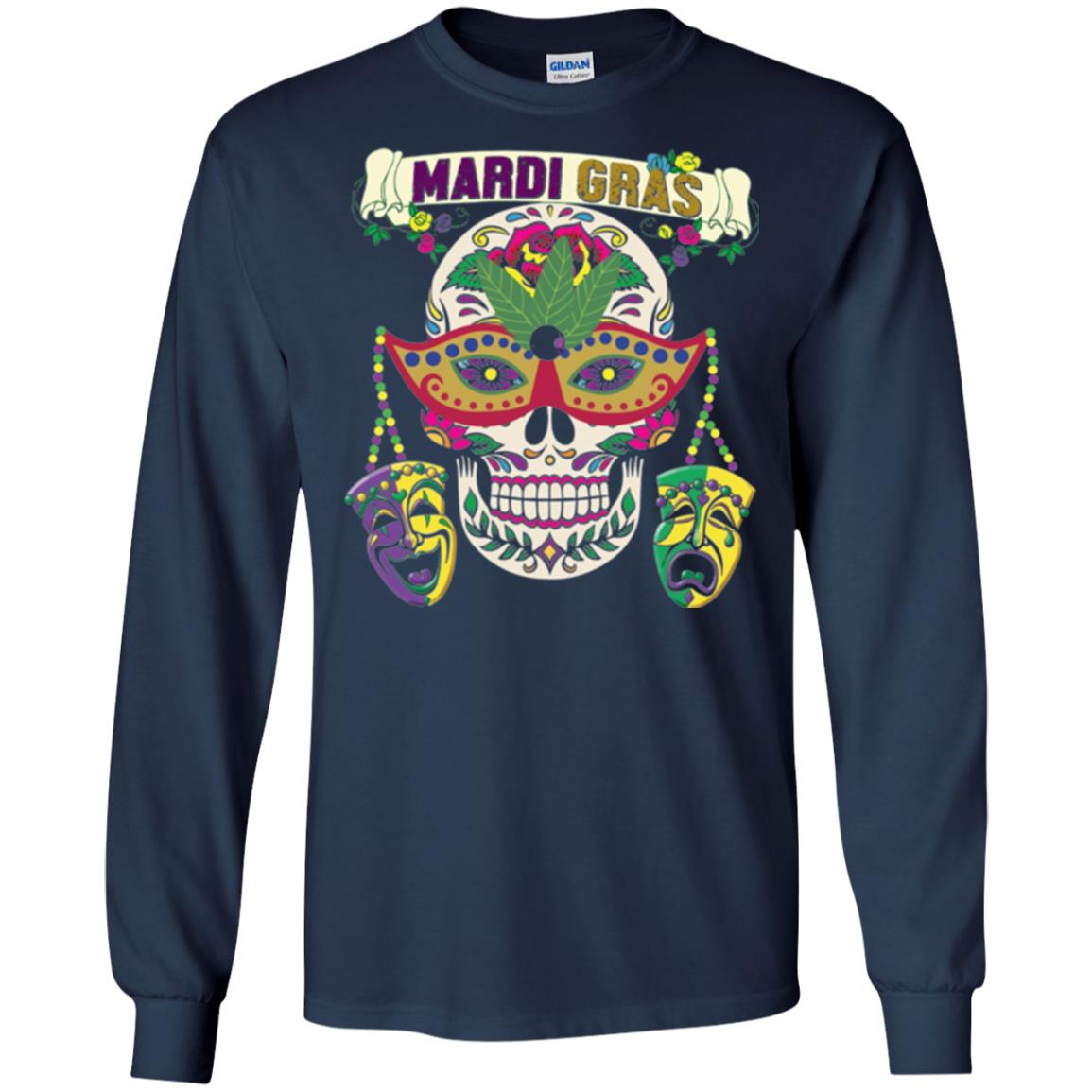 Mardi Gras Skull T-shirt Navy