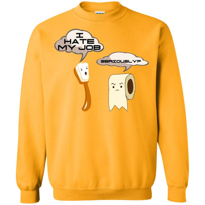 Funny Toothbrush And Toilet Paper I Hate My Job T-shirt Gold