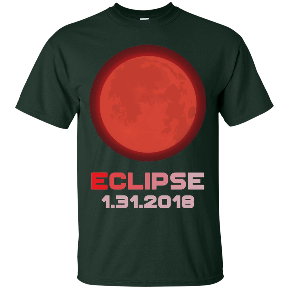 Eclipse January 31st 2018 Total Lunar Eclipse T-shirt Forest Green