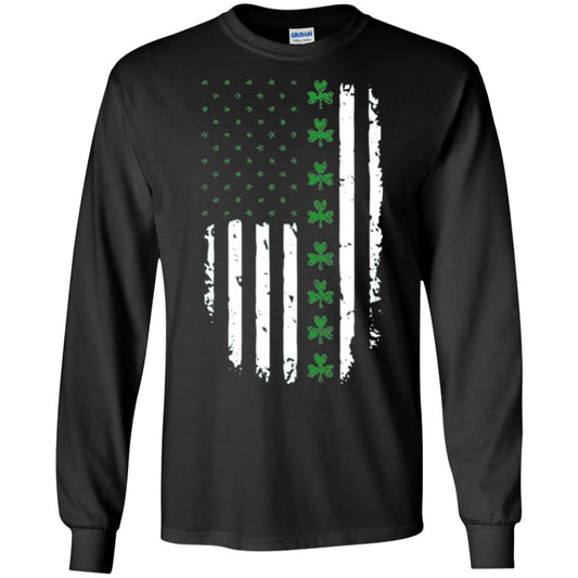 Irish American Flag St. Patrick_s Day T-shirt Black