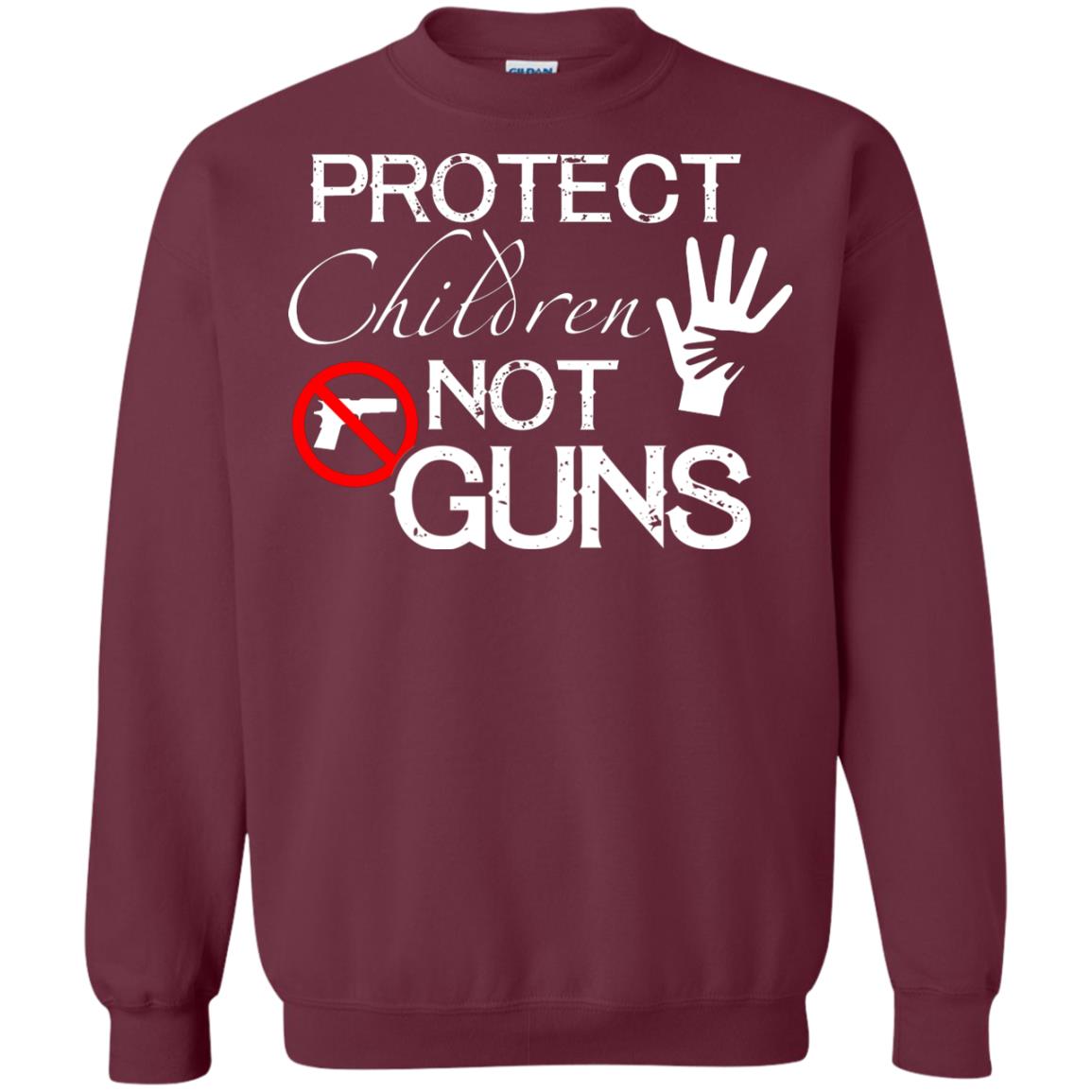 Anti Gun T-shirt Protect Children Not Gun Maroon