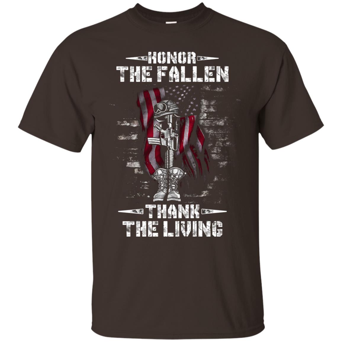 Honor The Fallen Thank The Living Memorial Day Shirt Dark Chocolate