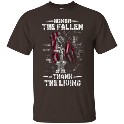 Honor The Fallen Thank The Living Memorial Day Shirt Dark Chocolate