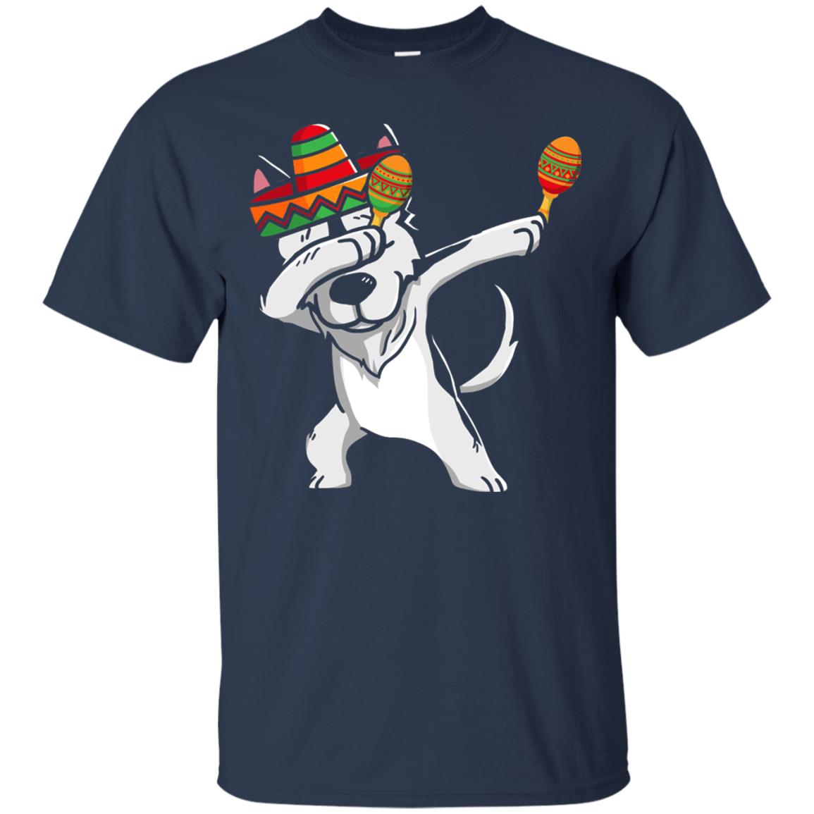 Dabbing Husky Funny Cinco De Mayo T-shirt Navy