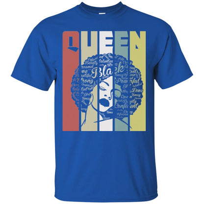 Vintage Retro Strong Black Woman With Natural Hair Afro T-shirt Royal