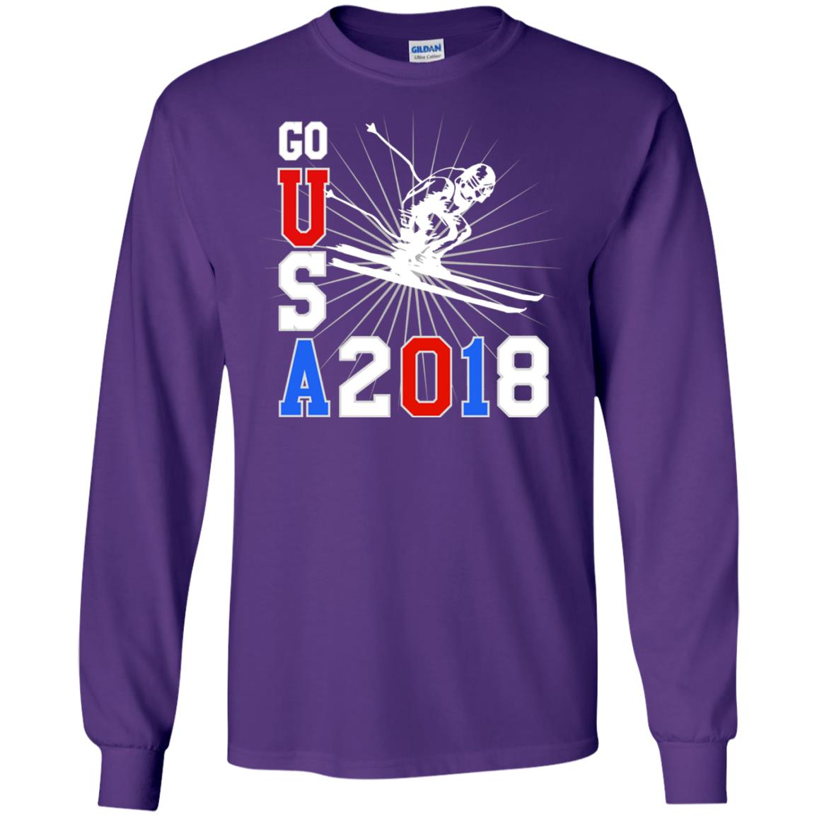 Alpine Skiing T-shirt Go Usa 2108 Cool Purple