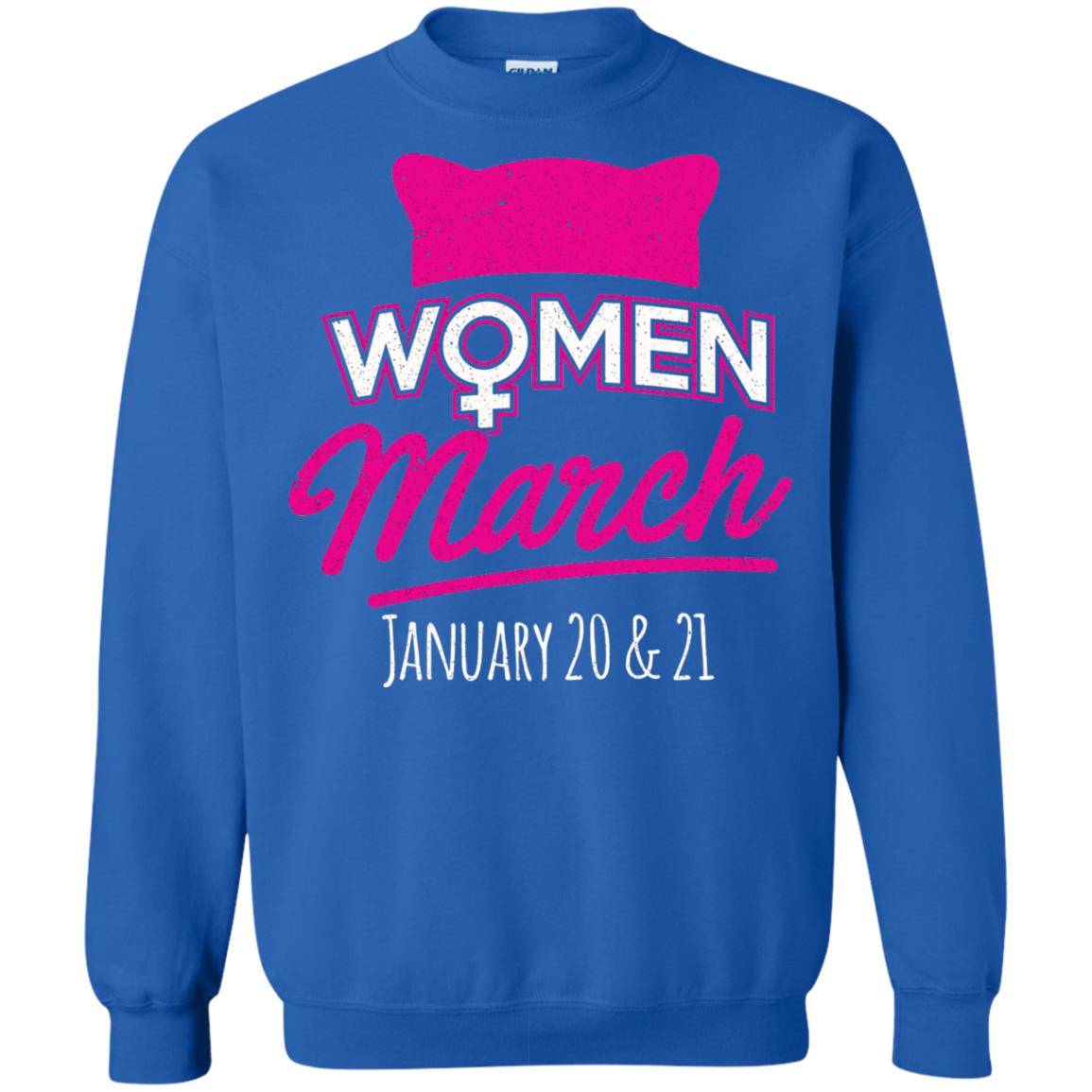 Women's Right T-shirt Women March January 2018 Pussycat Ears Hat Royal