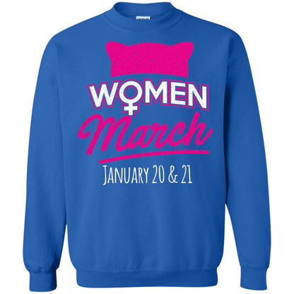 Women's Right T-shirt Women March January 2018 Pussycat Ears Hat Royal