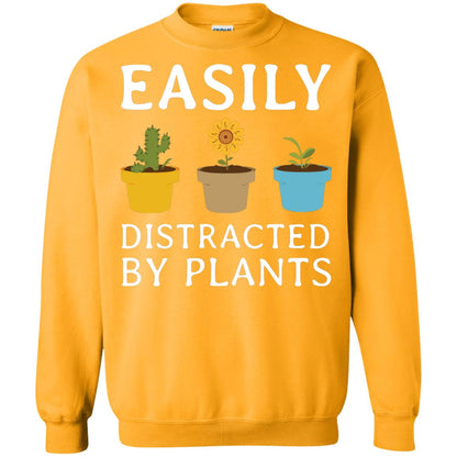 Easily Distracted By Plants Gardener Shirt Gold
