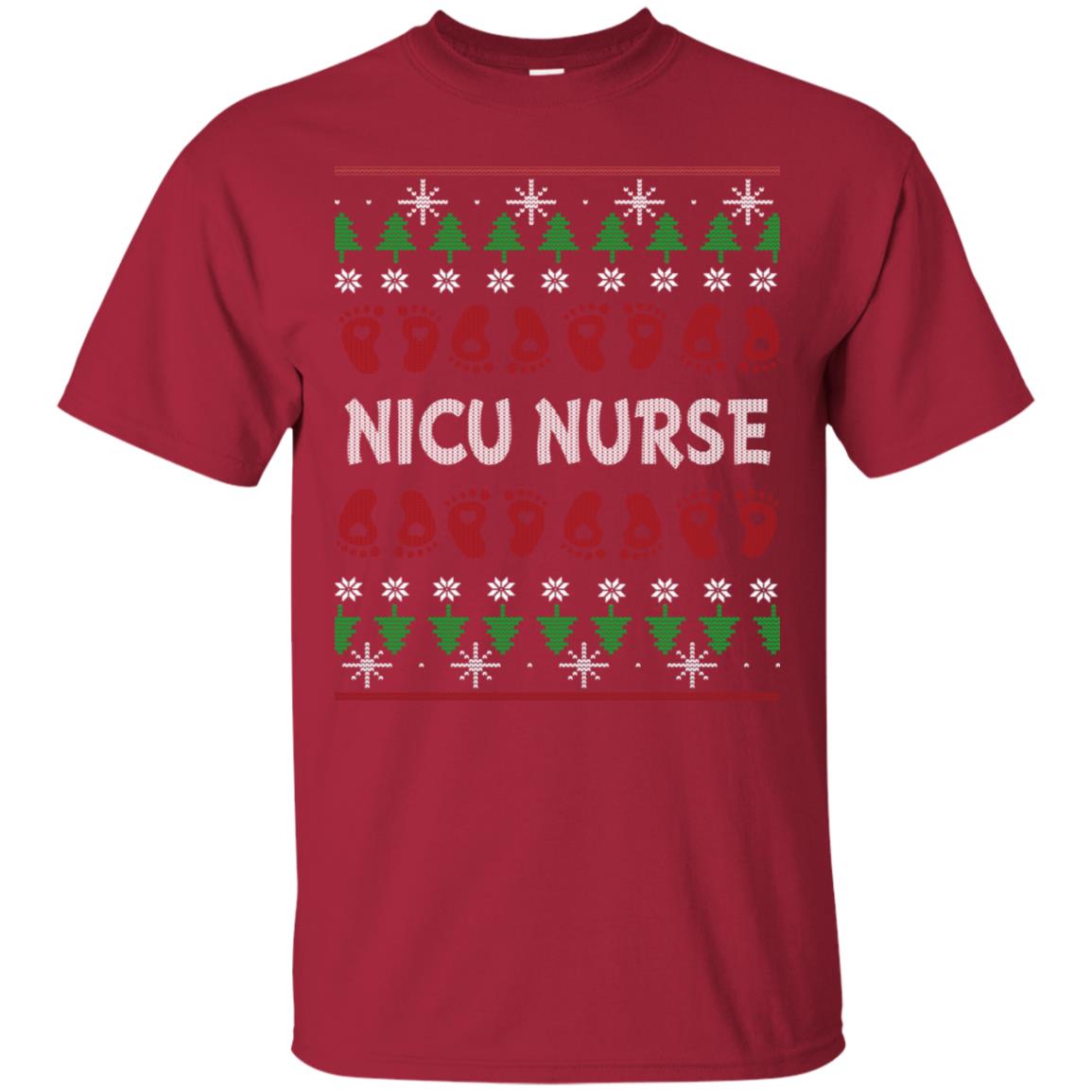 Nicu Nurse Nursing X-mas Christmas Gift Shirt Cardinal
