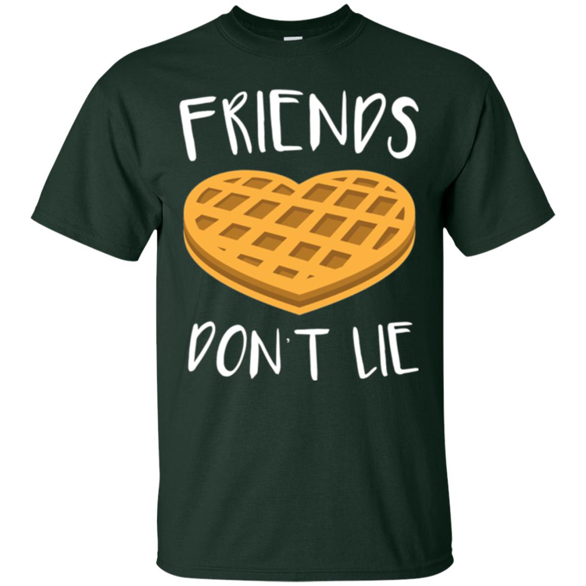 Funny Waffle T-shirt Friends Don_t Lie Forest Green