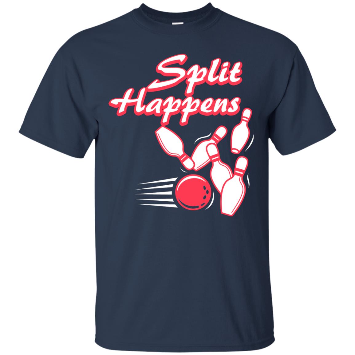 Bowling Lover T-shirt Split Happens Navy