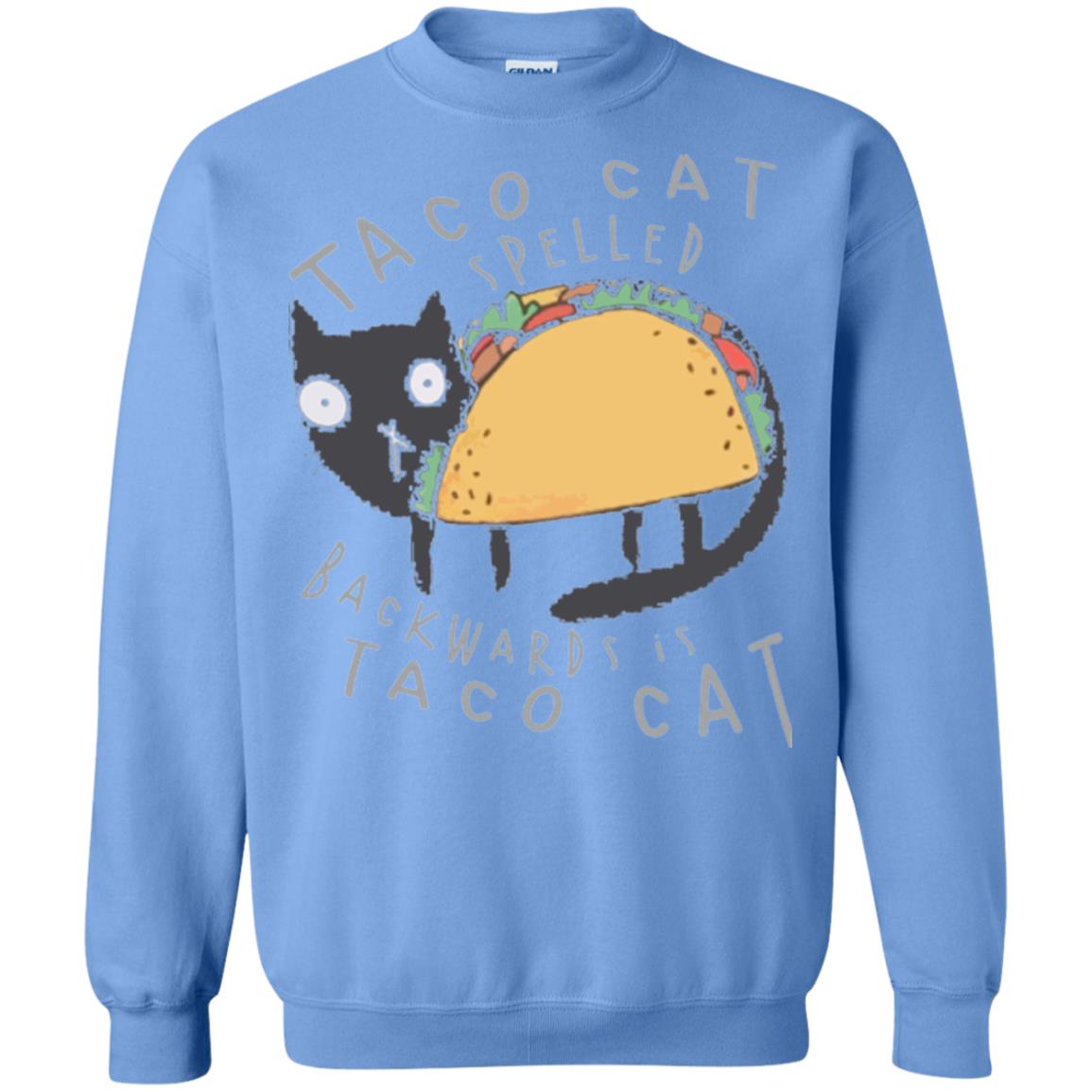 Cat Lovers T-shirt Taco Cat Spelled Backward Is Taco Cat Carolina Blue