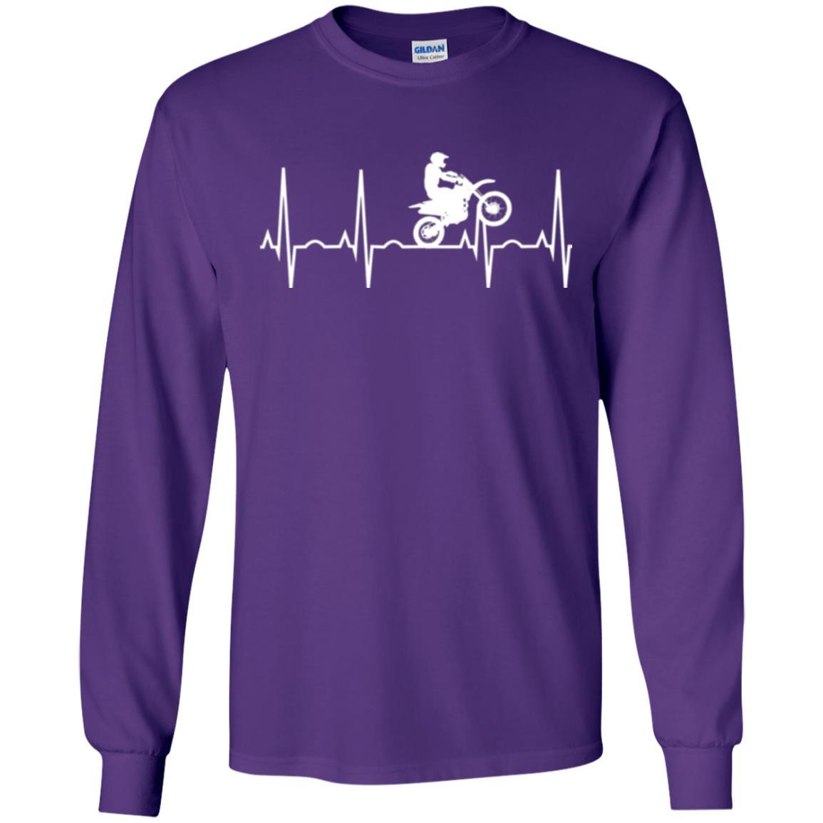 Dirt Bike Rider T-shirt Dirt Bike Heartbeat T-shirt Purple