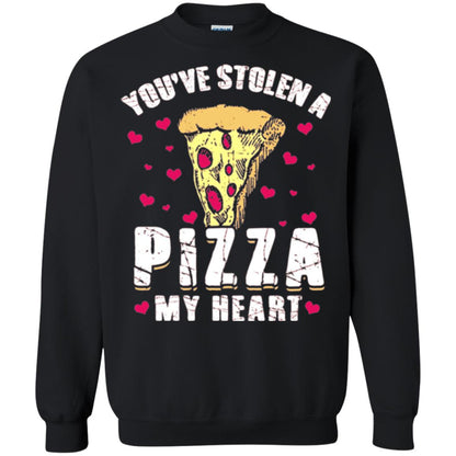 Funny Valentines Day Shirt Food Gift You_ve Stolen Pizza My Heart Black