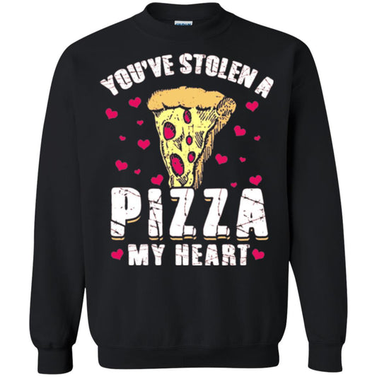 Funny Valentines Day Shirt Food Gift You_ve Stolen Pizza My Heart Black