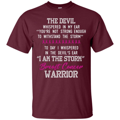 Breast Cancer Warrior T-shirt I Am The Storm Breast Cancer Warrior With Pink Ribbons Maroon