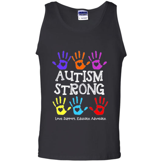 Autism Awareness T-shirt Autism Strong Love Support Educate Advocate Black