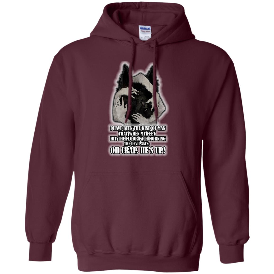 The Devil Say Oh Crap He Is Up Wolf Shirt Maroon